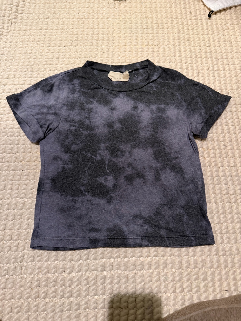 Alice + Olivia Black Tie-Dye Short Sleeve Tee